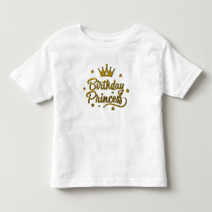 Infantil Camiseta de princesa de aniversário para crianças