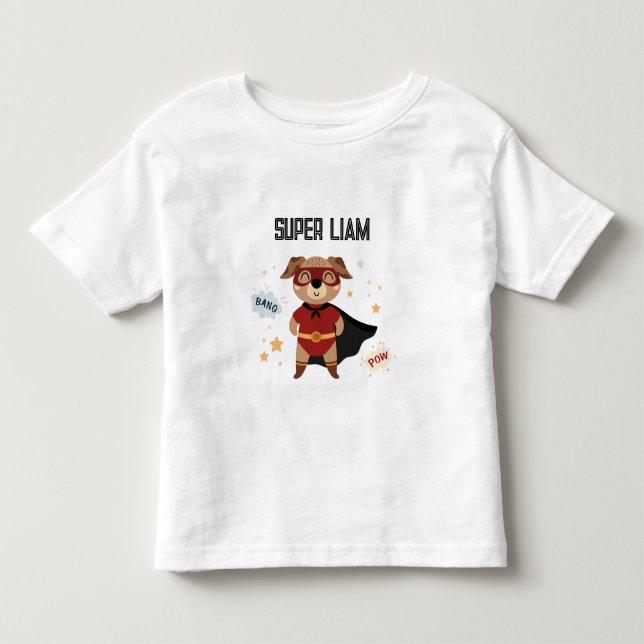 Infantil Camiseta de Super-Herói Cachorro Bebê (Frente)