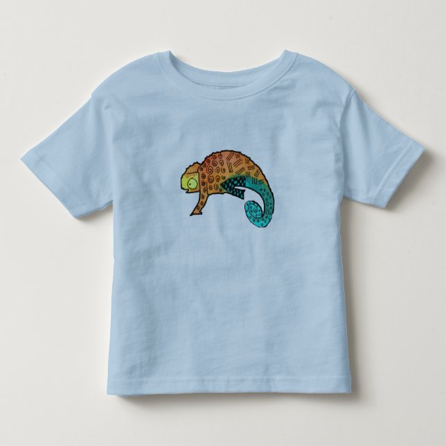 Infantil Camiseta de tinta de camaleão (Frente)