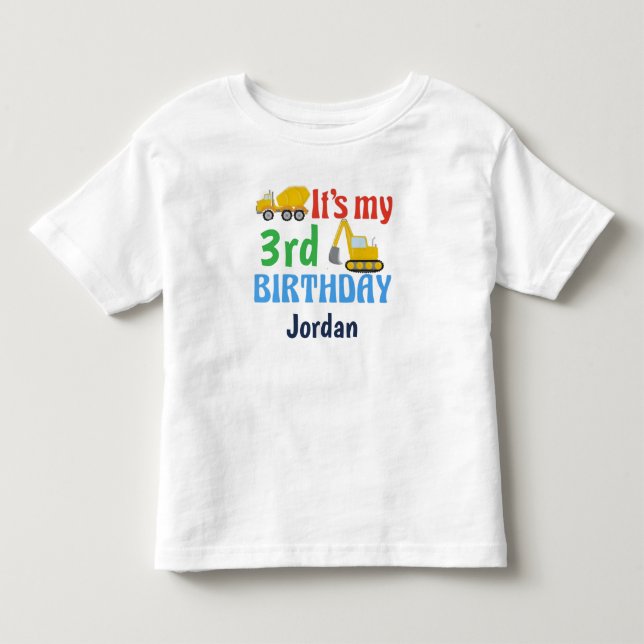 Infantil Camiseta de Trator de Aniversário (Frente)