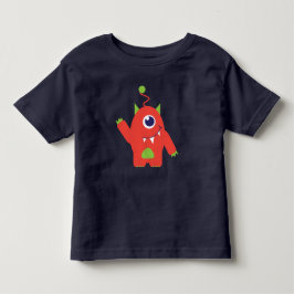 Infantil Camiseta de uma alienígena de olhos laranja e verd