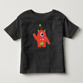 Infantil Camiseta de uma alienígena de olhos laranja e verd