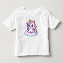 Camiseta de Unicórnio Personalizada Fofa para Cria