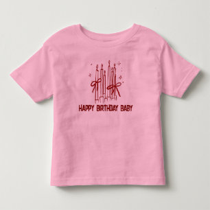 Infantil Camiseta de Vela de Aniversário Fofa para Crianças