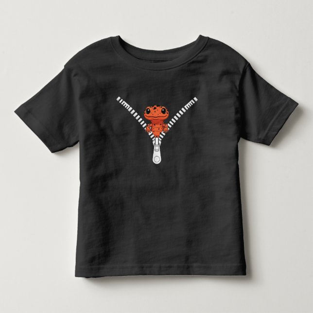 Infantil Camiseta Divertida do Salamandra Espiando (Frente)