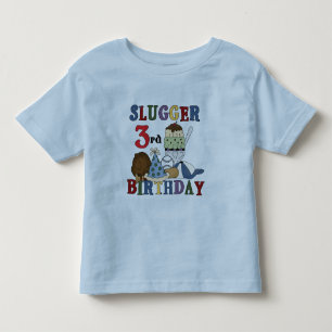 Infantil Camiseta do aniversário de 3 anos do slugger do