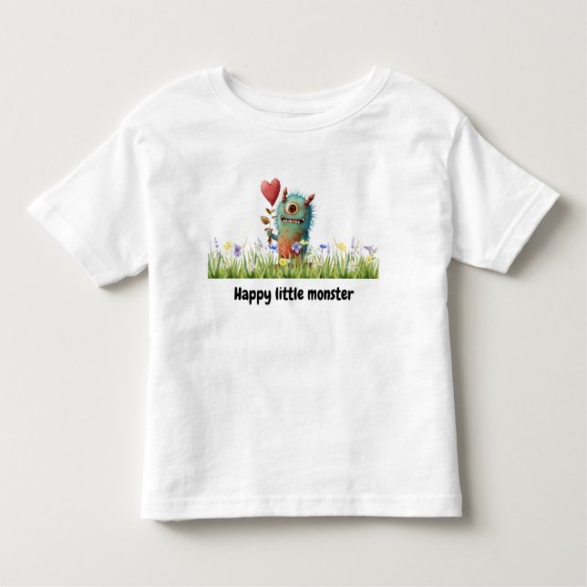 Infantil Camiseta do Monstro Feliz (Frente)