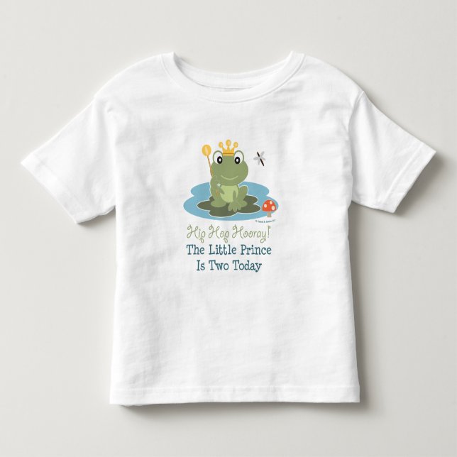 Infantil Camiseta do segundo aniversário Príncipe Sapo (Frente)
