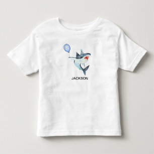 Infantil Camiseta do Tubarão - Número Editável - Camiseta d