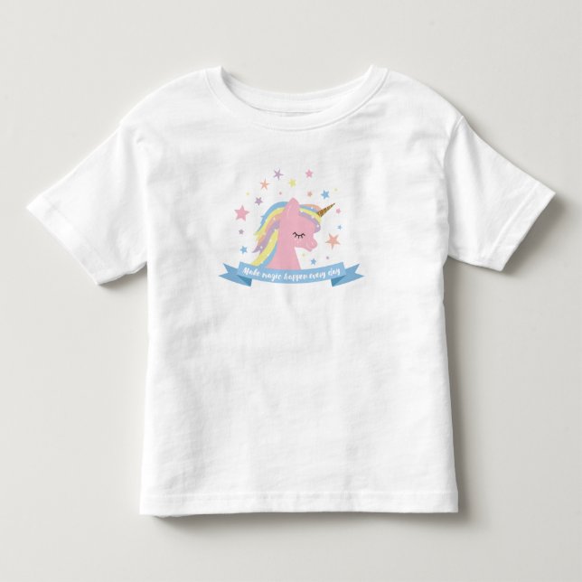 Infantil Camiseta do unicórnio - "faça a mágica acontecer (Frente)