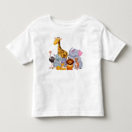 Infantil Camiseta dos animais de desenho animado Toddler Fi