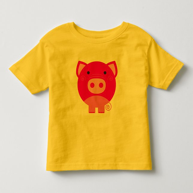 Infantil Camiseta e presentes cor-de-rosa do porco (Frente)