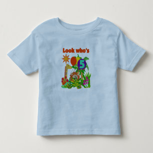 Infantil Camiseta e presentes do aniversário do safari 5os
