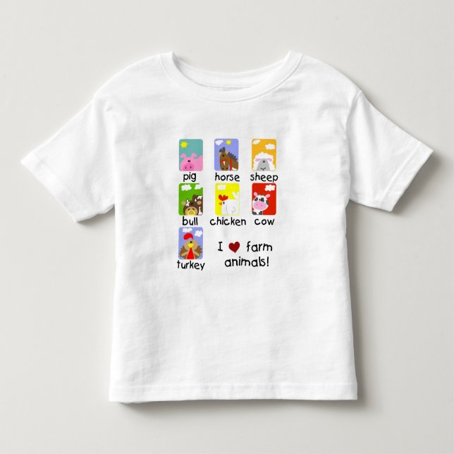 Infantil Camiseta e presentes dos animais de fazenda (Frente)