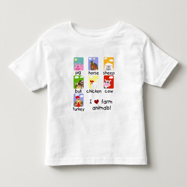 Infantil Camiseta e presentes dos animais de fazenda (Frente)