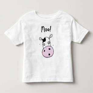 Infantil Camiseta Engraçada De Vaca Moo