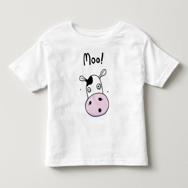Infantil Camiseta Engraçada De Vaca Moo (Frente)