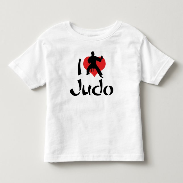 Infantil Camiseta Eu Amo Judô (Frente)