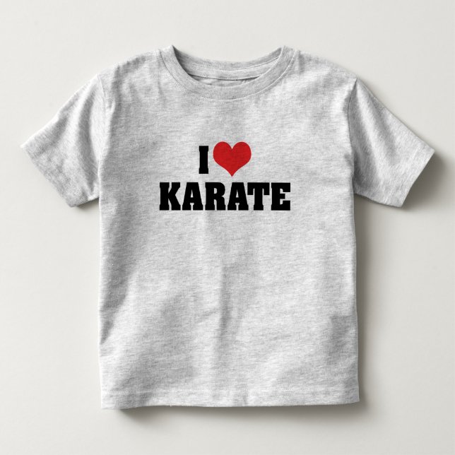 Infantil Camiseta Eu Amo Karatê (Frente)