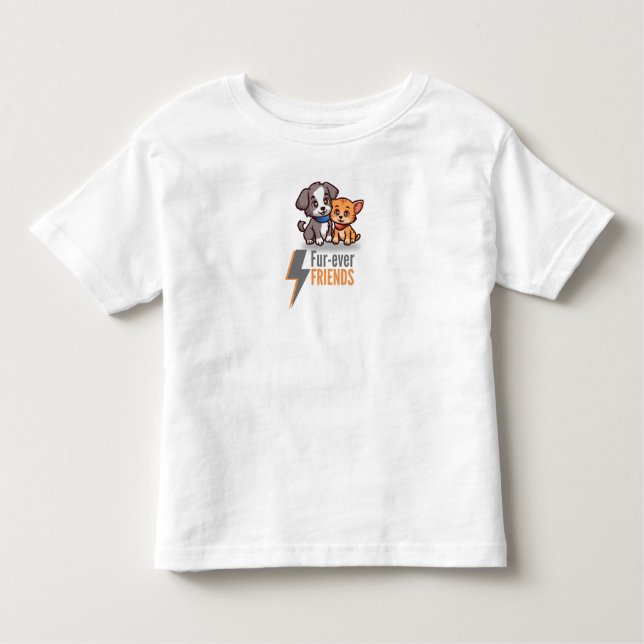 Infantil Camiseta Fur-ever Friends – Cães e Gatos Fofos Bes (Frente)
