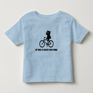 Infantil Camiseta Gato Engraçado de Bicicleta Camiseta Gr