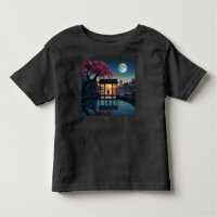 Camiseta Gráfica Floresta Noturna Mística