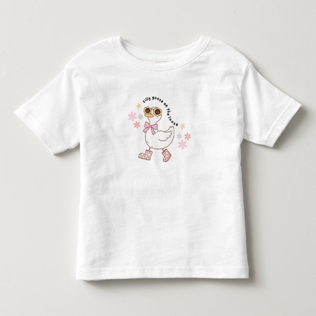 Infantil Camiseta Groovy Silly Goose (Frente)