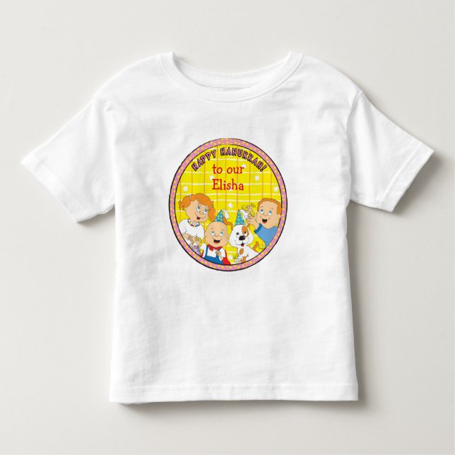 Infantil Camiseta Hanukkah Feliz Criança (Frente)