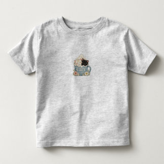 Infantil Camiseta Ilustração CanecaGatos Fofos em Café Aco