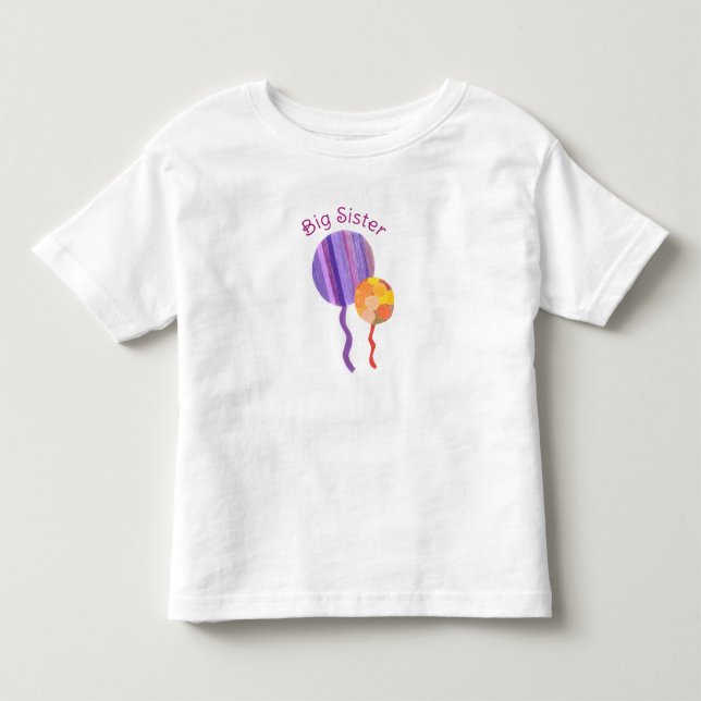 Infantil Camiseta Irmã Mais Velha - Tema Balões (Frente)
