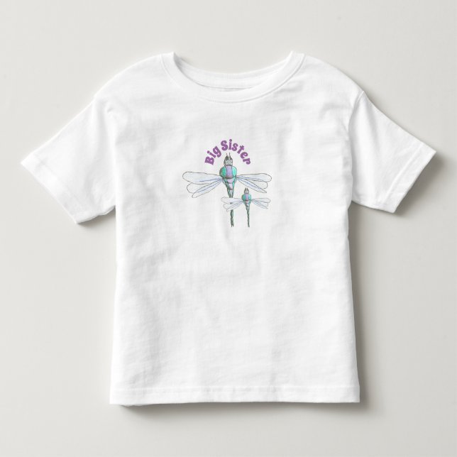 Infantil Camiseta Irmã Mais Velha - Tema Libélula (Frente)