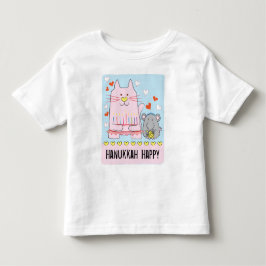 Infantil Camiseta Jersey de Hanukkah para Criança Gato e Ra