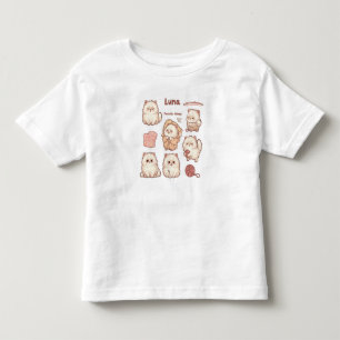 Infantil Camiseta Kawaii Aconchegante de Gato Branco Fofinh