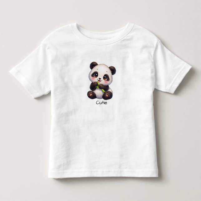 Infantil Camiseta Kawaii de Panda Bebê Fofo (Frente)