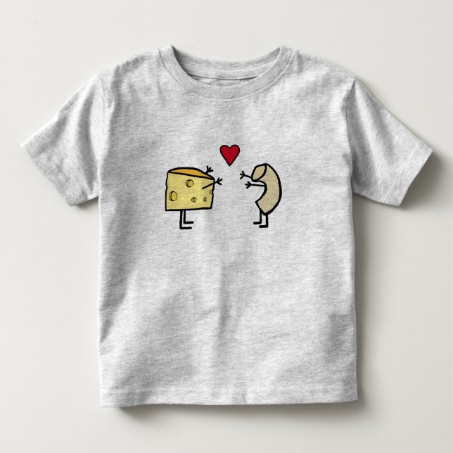 Infantil Camiseta Macaroni e Cheese Love (Frente)