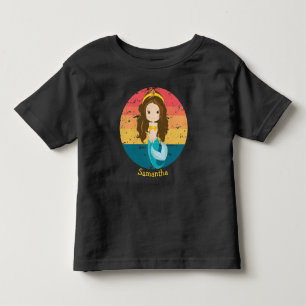 Infantil Camiseta Menina Pequena Sereia