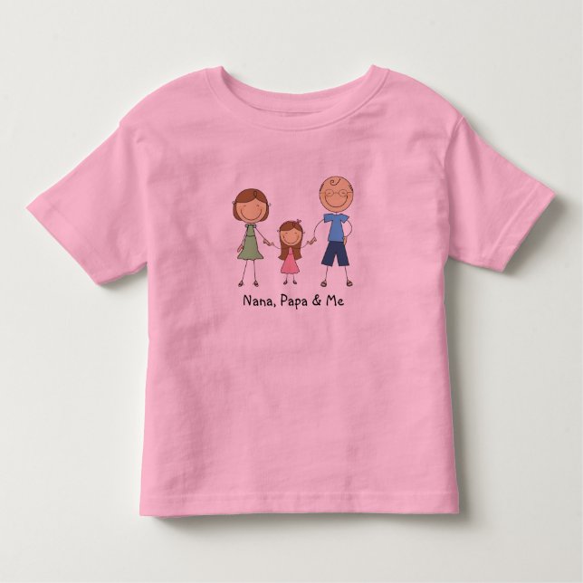 Infantil Camiseta Nana Papa e Me (Frente)