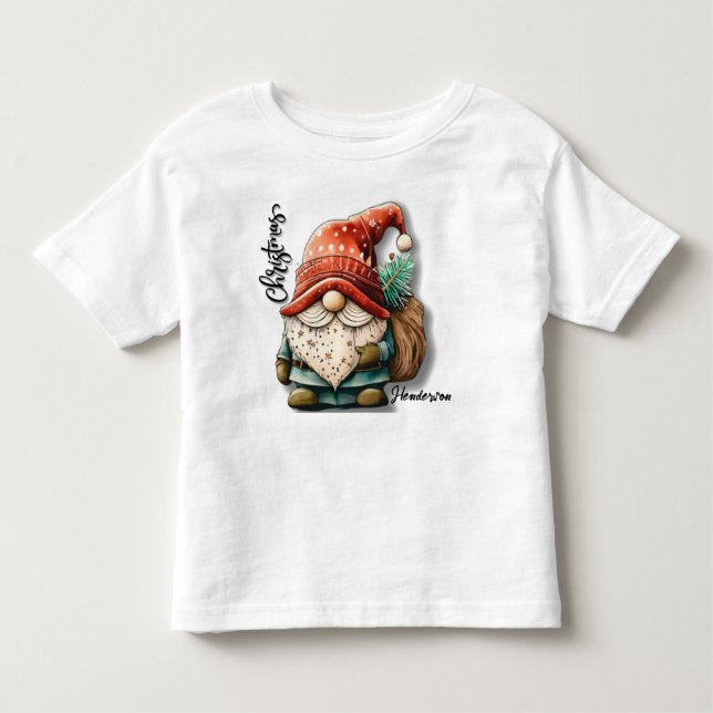 Infantil Camiseta natalina Gnomo (Frente)