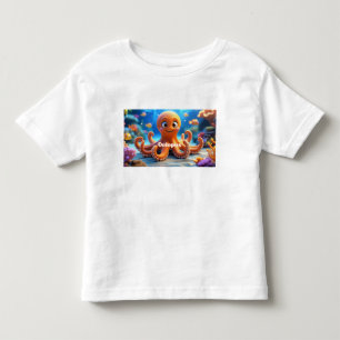 Infantil Camiseta Octopus para Bebês Amigos do Oceano