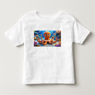 Infantil Camiseta Octopus para Bebês Amigos do Oceano