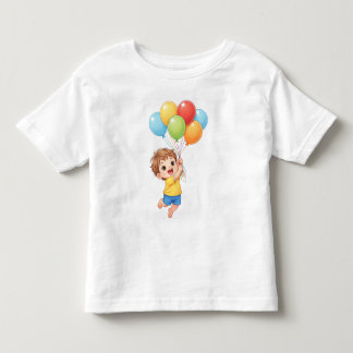 Infantil Camiseta para Criança de Aniversário com Balão – F