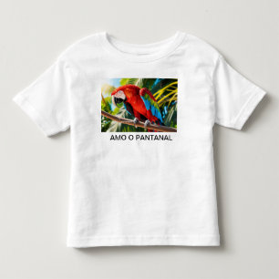 Infantil Camiseta para Crianças Arara Vermelha