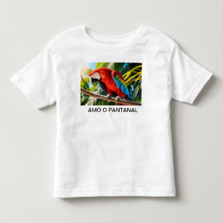 Infantil Camiseta para Crianças Arara Vermelha