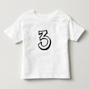 Infantil Camiseta para crianças brancas do Bobo número 3
