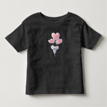Camiseta para crianças com urso de pelúcia e balão