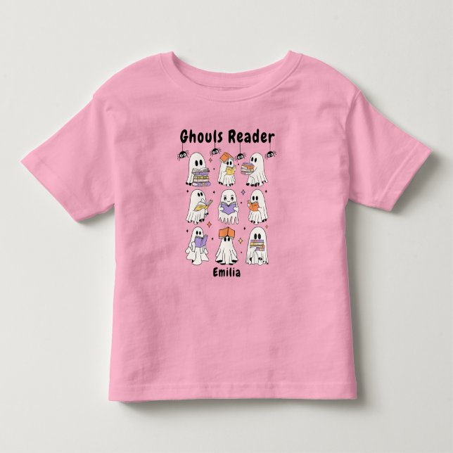 Infantil Camiseta para crianças Ghouls Reader Books (Frente)