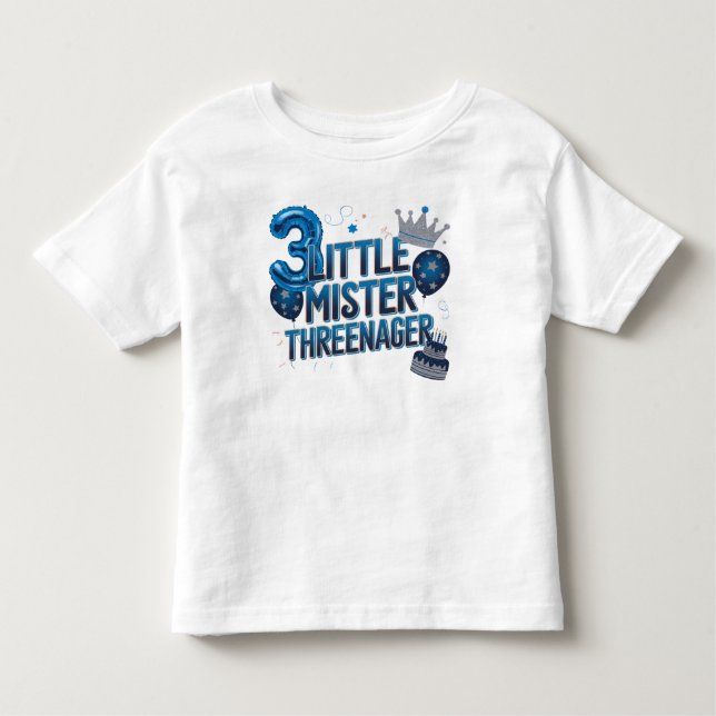 Infantil Camiseta Pequeno Sr. Três Anos (Frente)