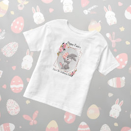 Infantil Camiseta Personalizada Cinza do Coelho de Páscoa p