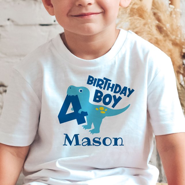 Infantil Camiseta Personalizada de Aniversário de 4 Anos do (Criador carregado)