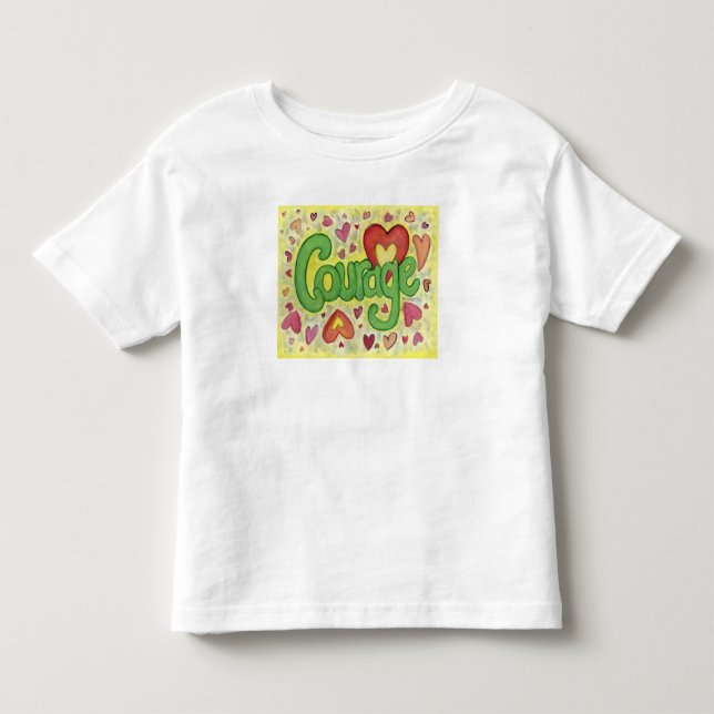 Infantil Camiseta Personalizada De Arte Coração Da Coragem (Frente)